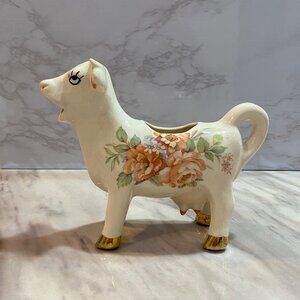 Vintage Floral Cow Creamer